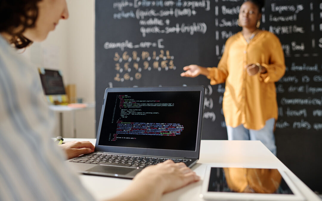 Students learning coding in Texas classroom to prepare for future careers